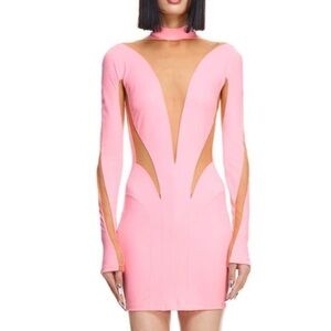 Mugler H&M Mesh Paneled Mini Dress Size L